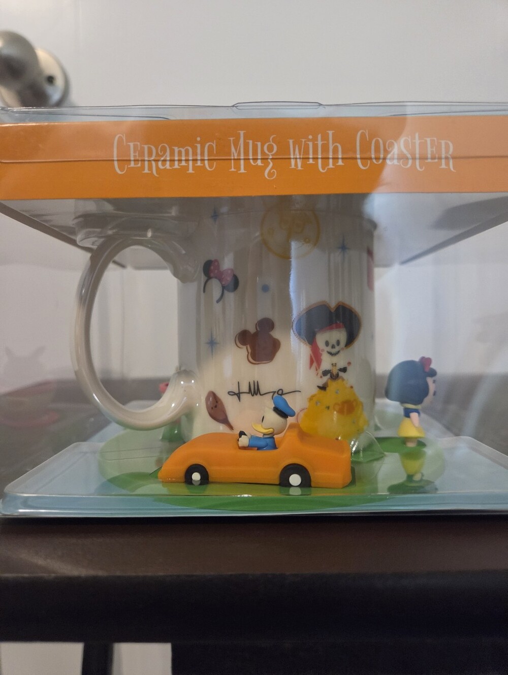 Disney Ceramic Mug "Kingdom Of Cute" with Coaster - Yellow & White